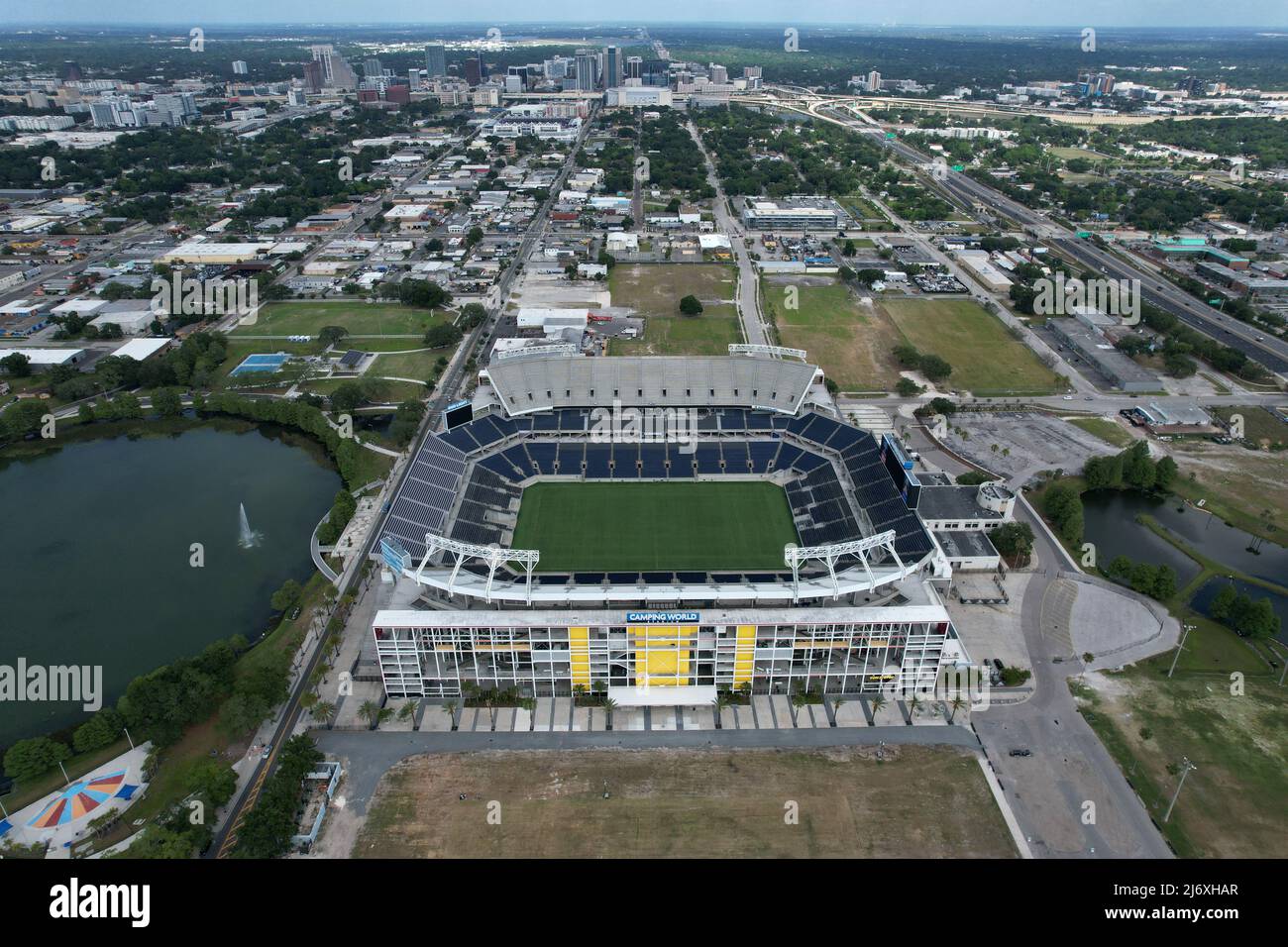 An aerial view of Camping World Stadium, formerly known as Orlando