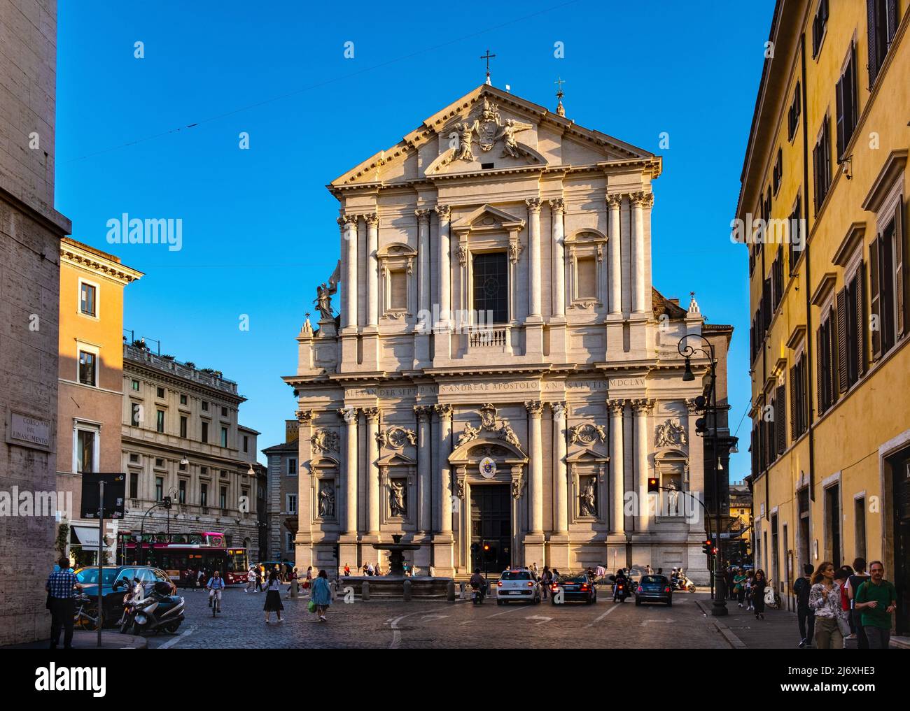 Rome, Italy - May 25, 2018: Sant'Andrea della Valle basilica of Theatines order at Corso Vittorio Emanuele street in historic city center of Rome Stock Photo