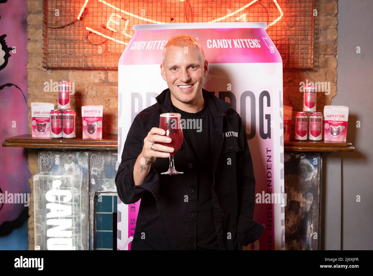 EDITORIAL USE ONLY Jamie Laing, founder of Candy Kittens, arrives at the launch of new Candy