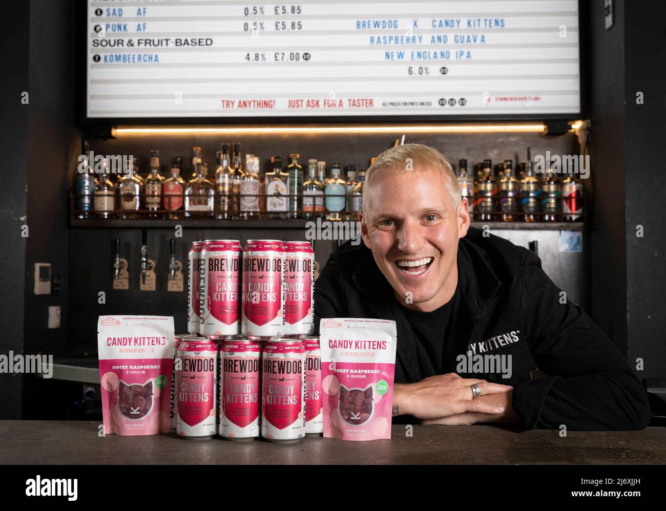 EDITORIAL USE ONLY Jamie Laing, founder of Candy Kittens, arrives at the launch of new Candy