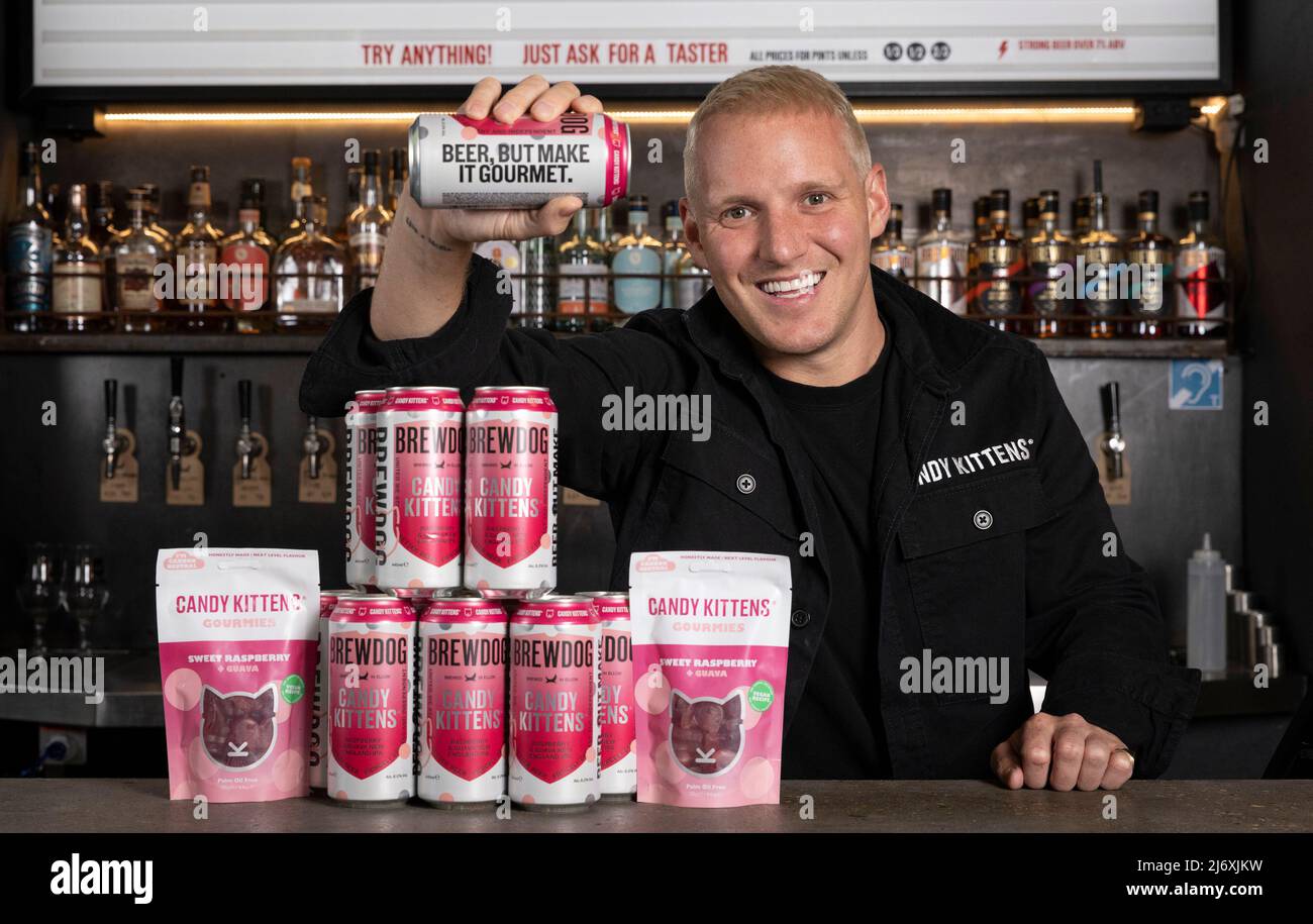 EDITORIAL USE ONLY Jamie Laing, founder of Candy Kittens, arrives at the launch of new Candy