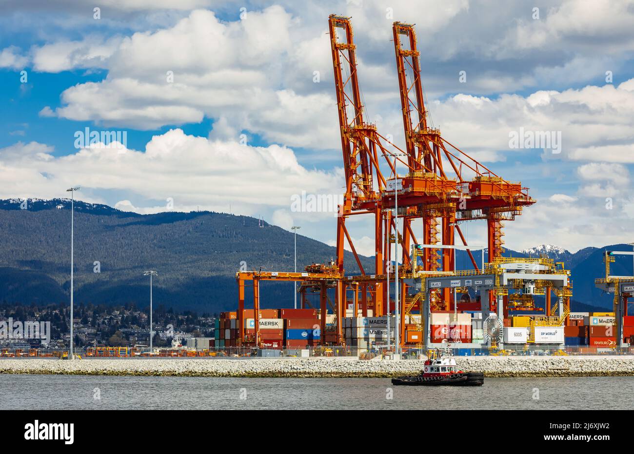 Container port terminal in Vancouver BC, Canadaone of the top three ports on the west coast of