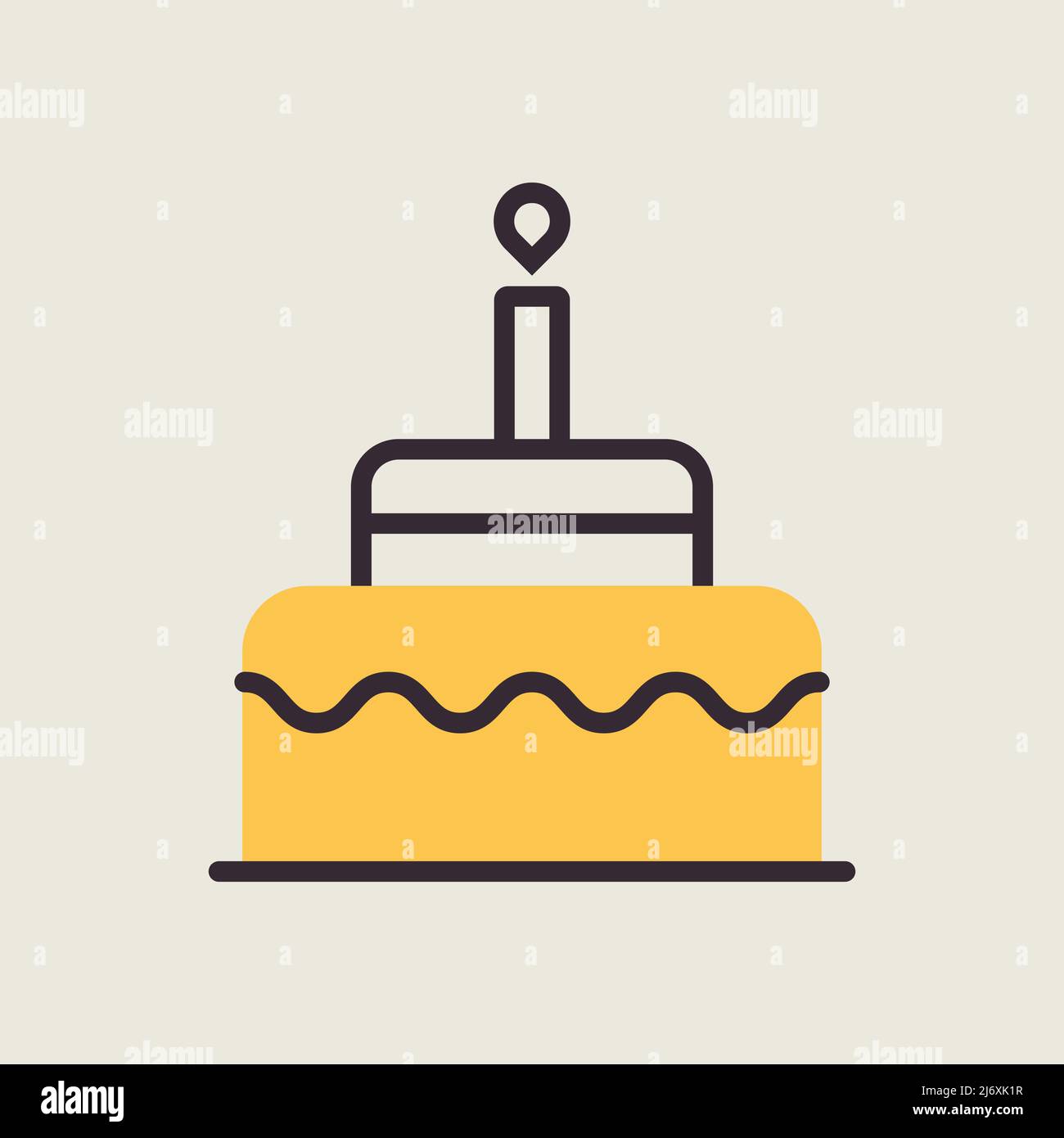 Birthday cake vector isolated icon. Graph symbol for children and ...