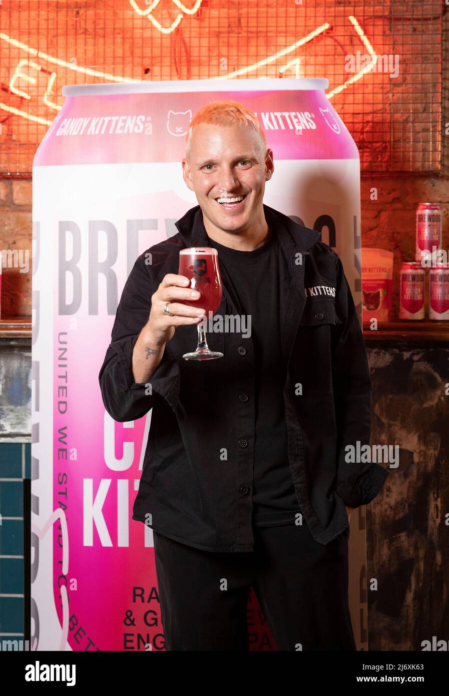 EDITORIAL USE ONLY Jamie Laing, founder of Candy Kittens, arrives at the launch of new Candy