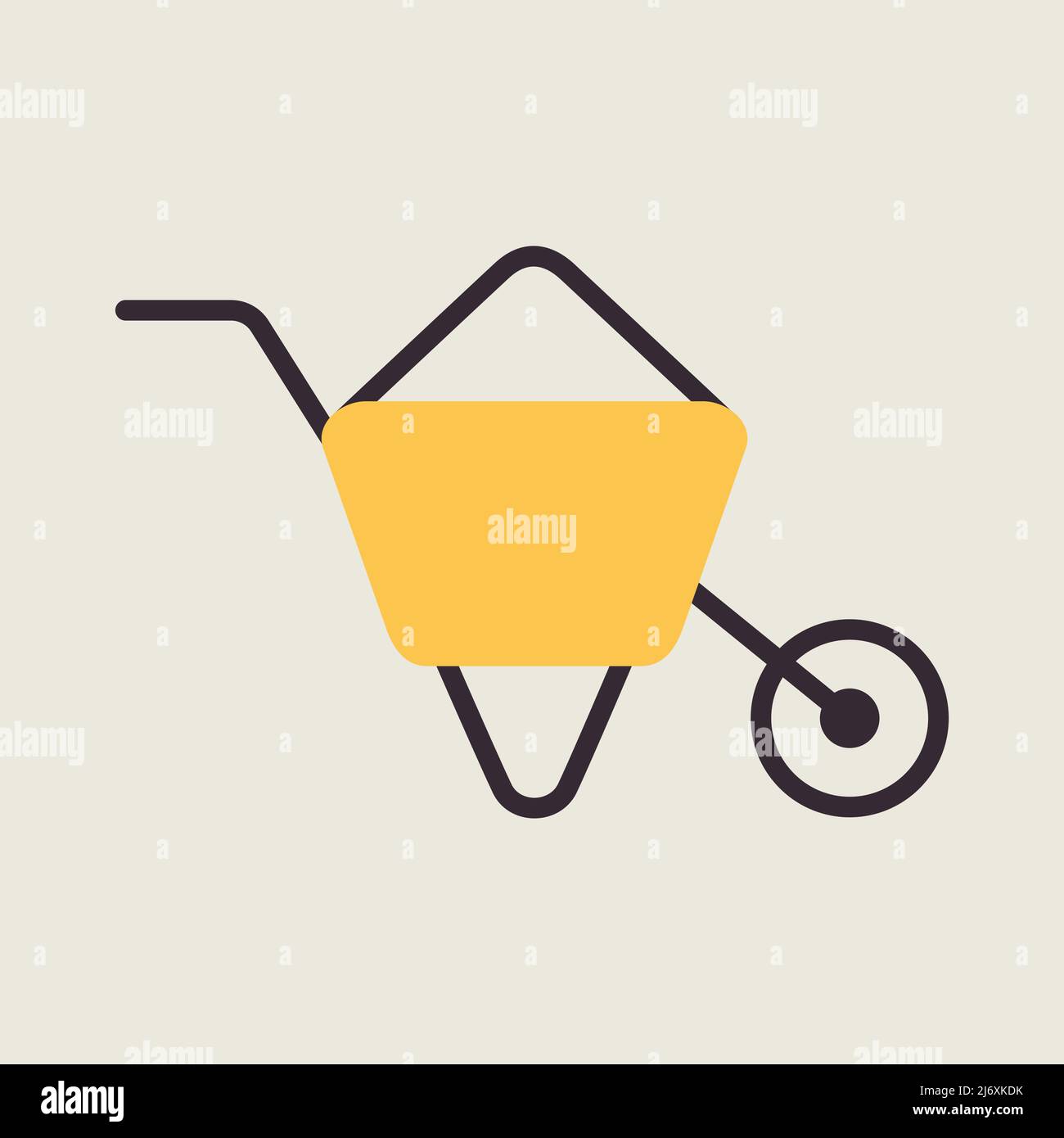 Garden wheelbarrow vector isolated icon. Graph symbol for agriculture ...