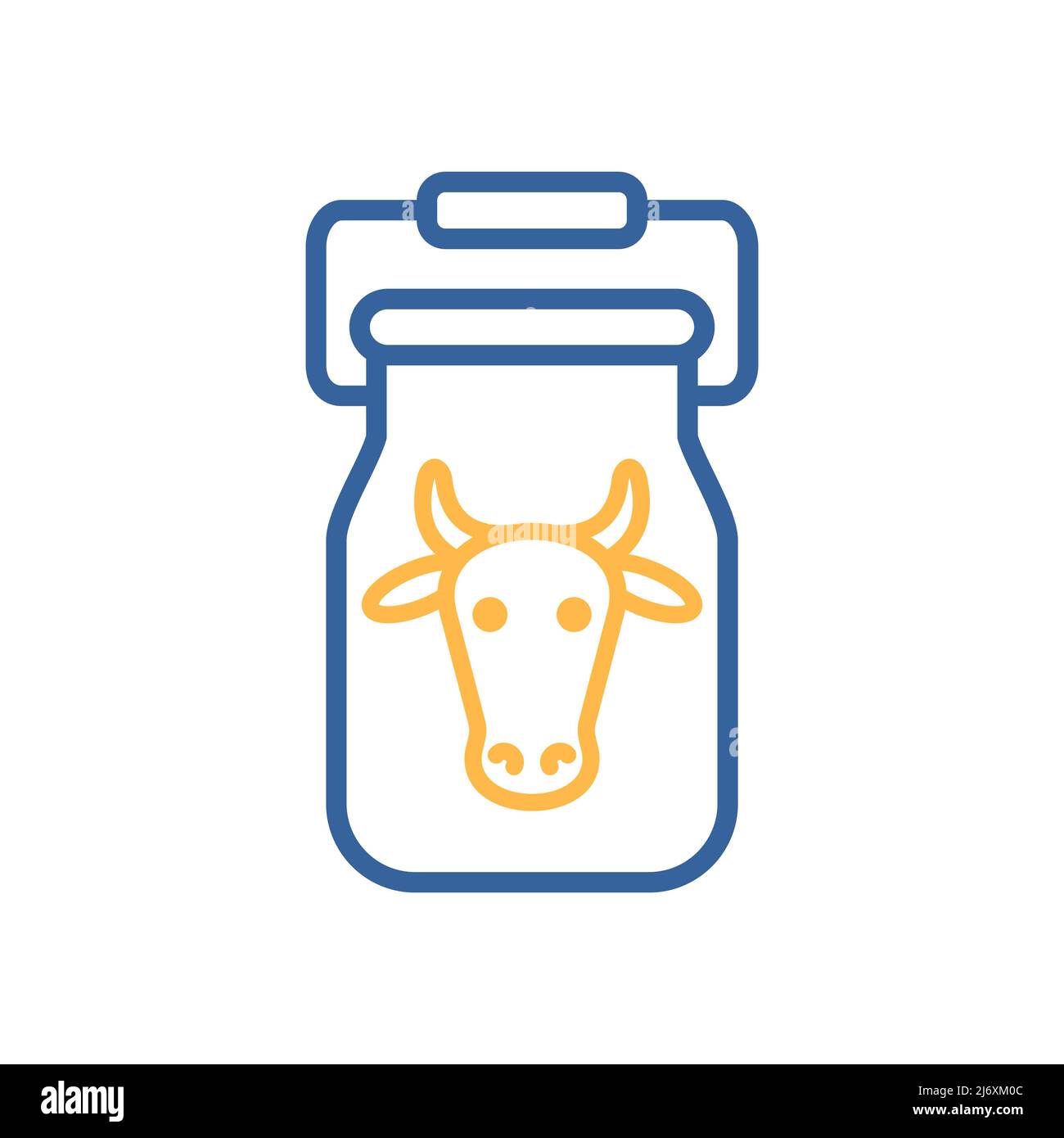 Can container for milk isolated icon. Farm animal sign. Graph symbol ...