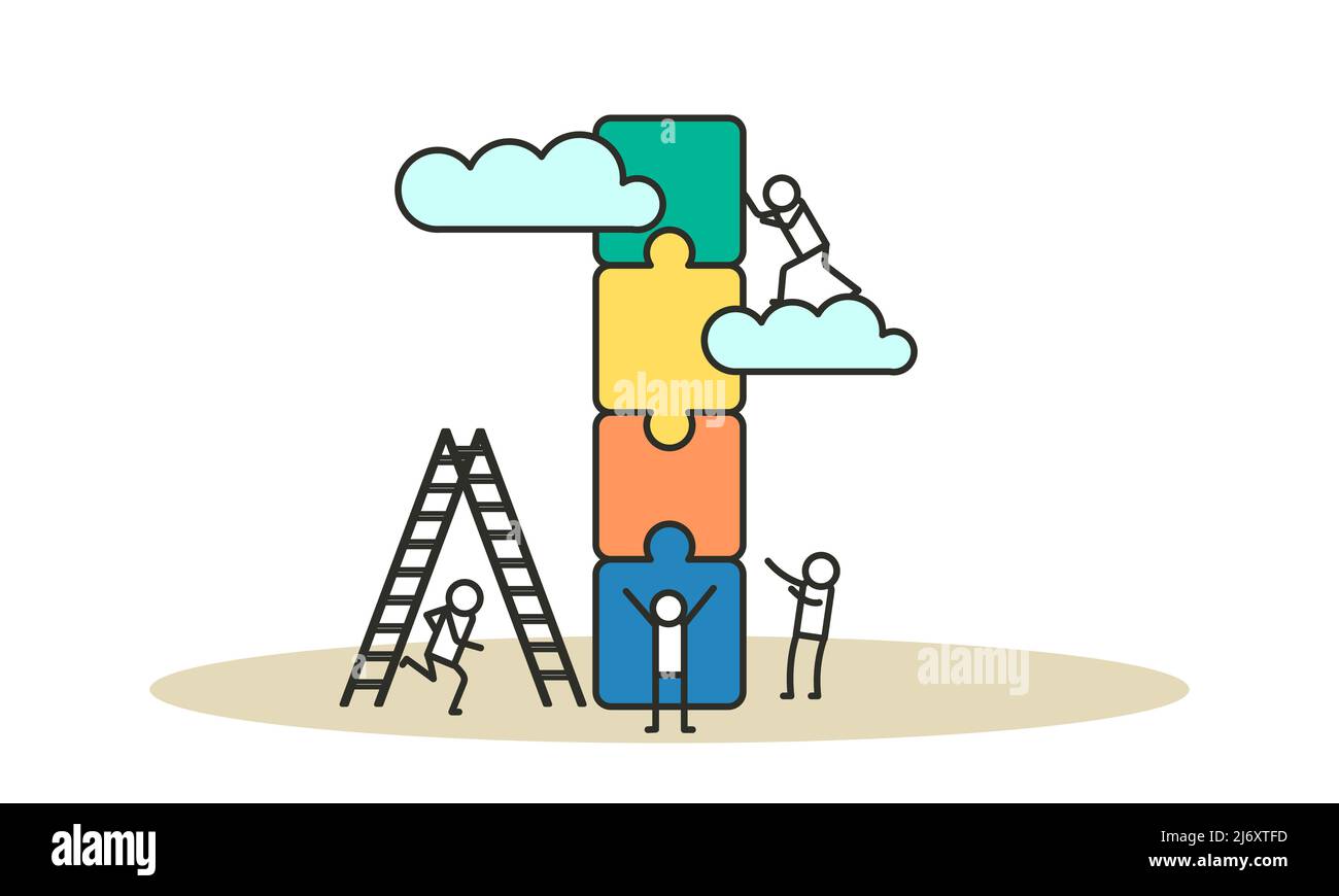 Business teamwork team vector concept illustration idea work. Success ...