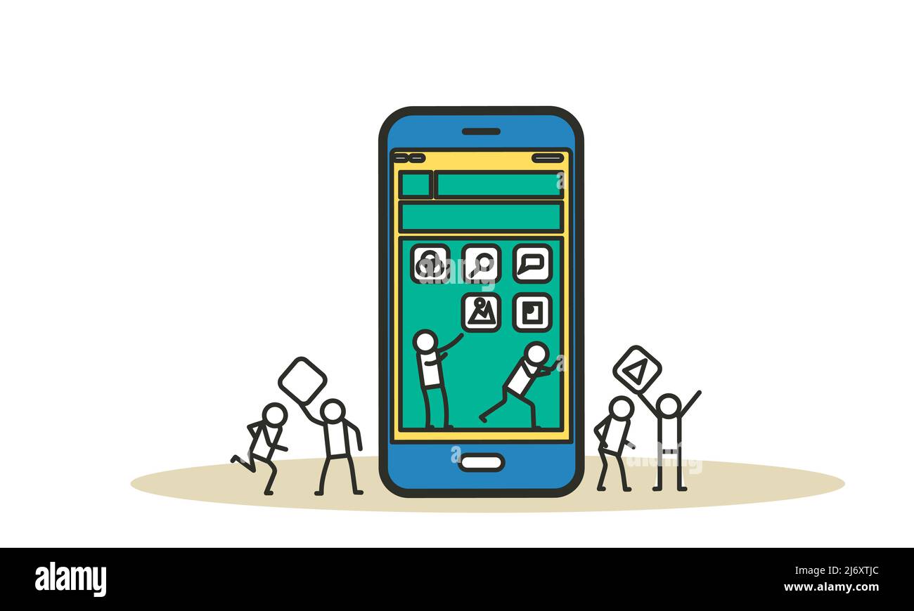 Mobile app development vector concept illustration design. Application ...
