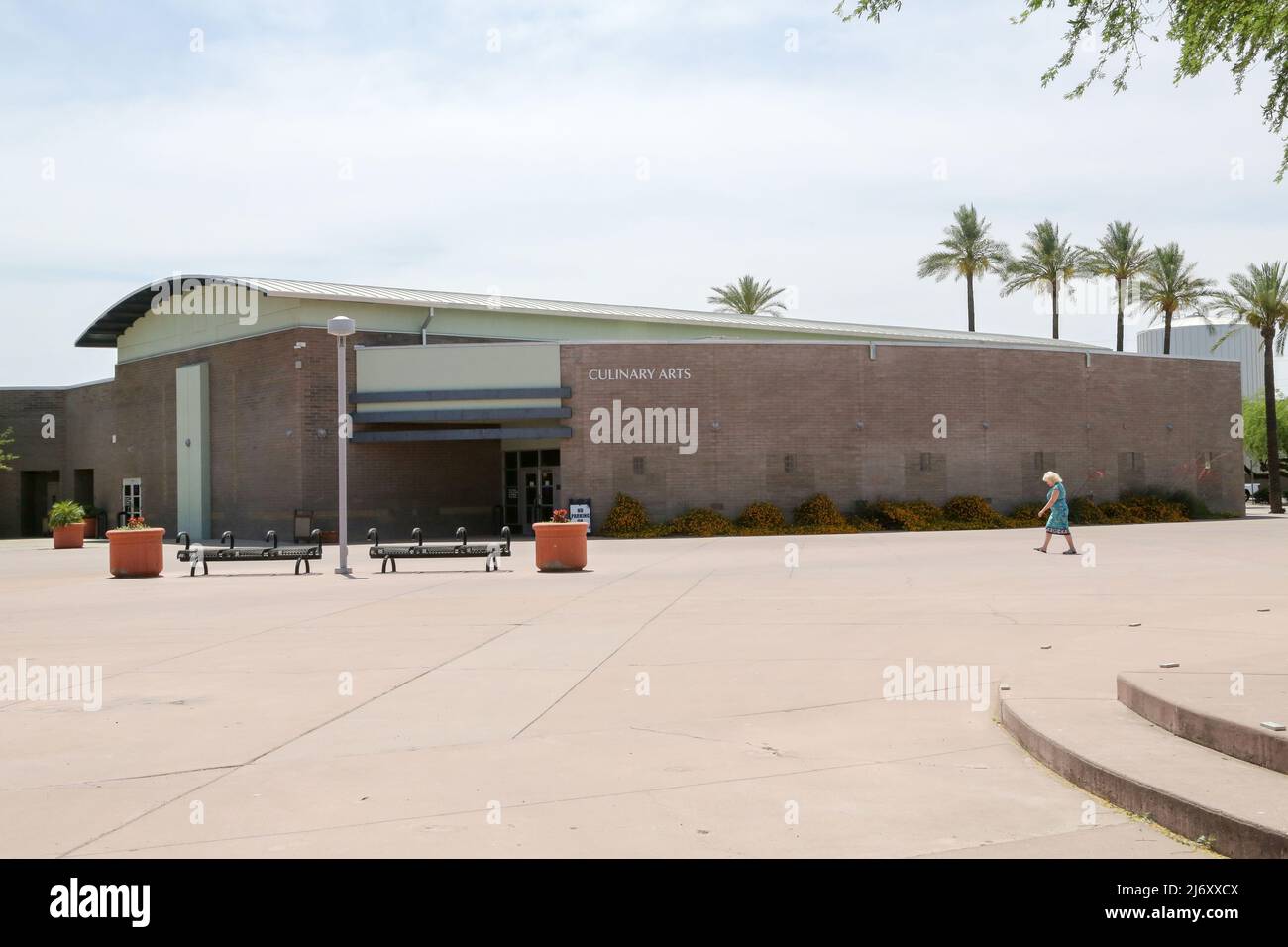 East Valley Institute of Technology is upheld as a model for career and technical education by the U.S. Department of education, its main campus is seen here in Mesa, Arizona USA on May 3, 2022. The campus spans 65 acres and includes 15 buildings including the School of Health Sciences, Academy for Cosmetic Arts, Fire Science Academy, and Adelante Healthcare. (Photo by Alexandra Buxbaum/Sipa USA) Stock Photo