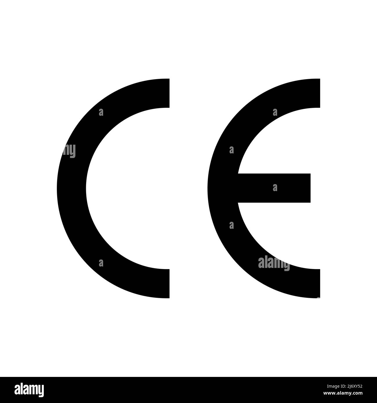 CE mark symbol. CE symbol isolated on white background. Black vector icon. European conformity certification mark. Stock Vector