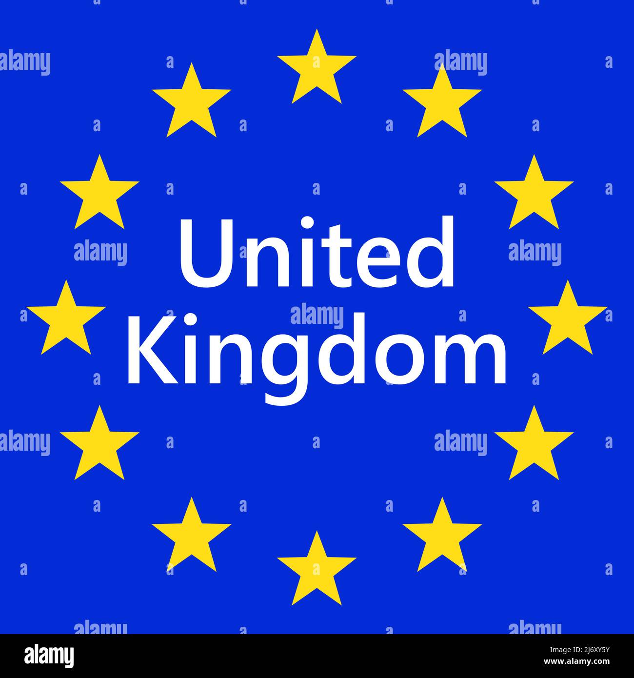 Flag of European Union with United Kingdom. EU Flag. Country border sign of the of UK. Vector illustration. Stock Vector