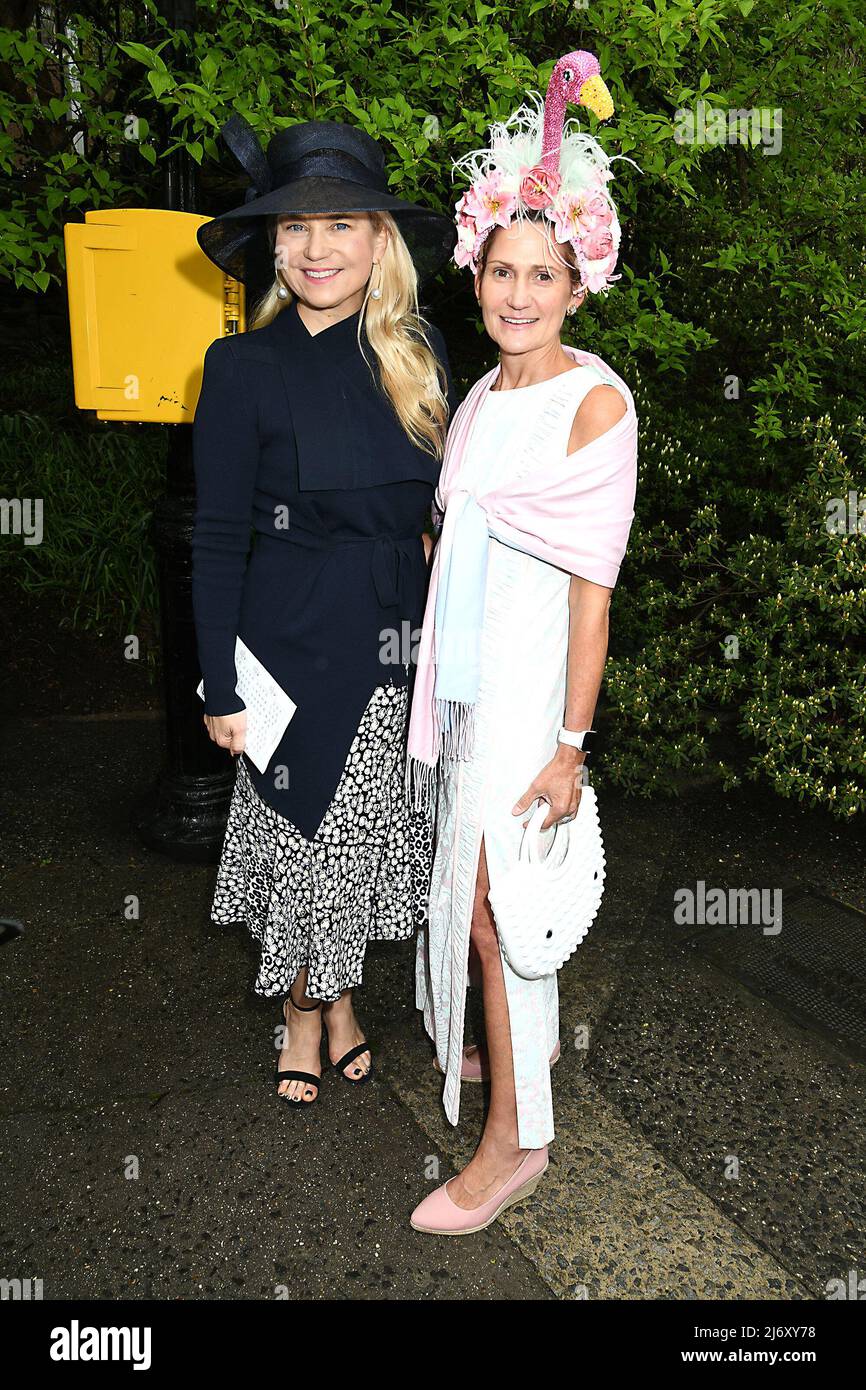 Diana Rice and Genie Egerton Warburton attend the Central Park Conservancy'a 40th Annual Frederick Law Olmsted Awards Luncheon on May 4, 2022 in The Conservatory Garden in Central Park in New York, New York, USA.  Robin Platzer/ Twin Images/ SIPA USA Stock Photo