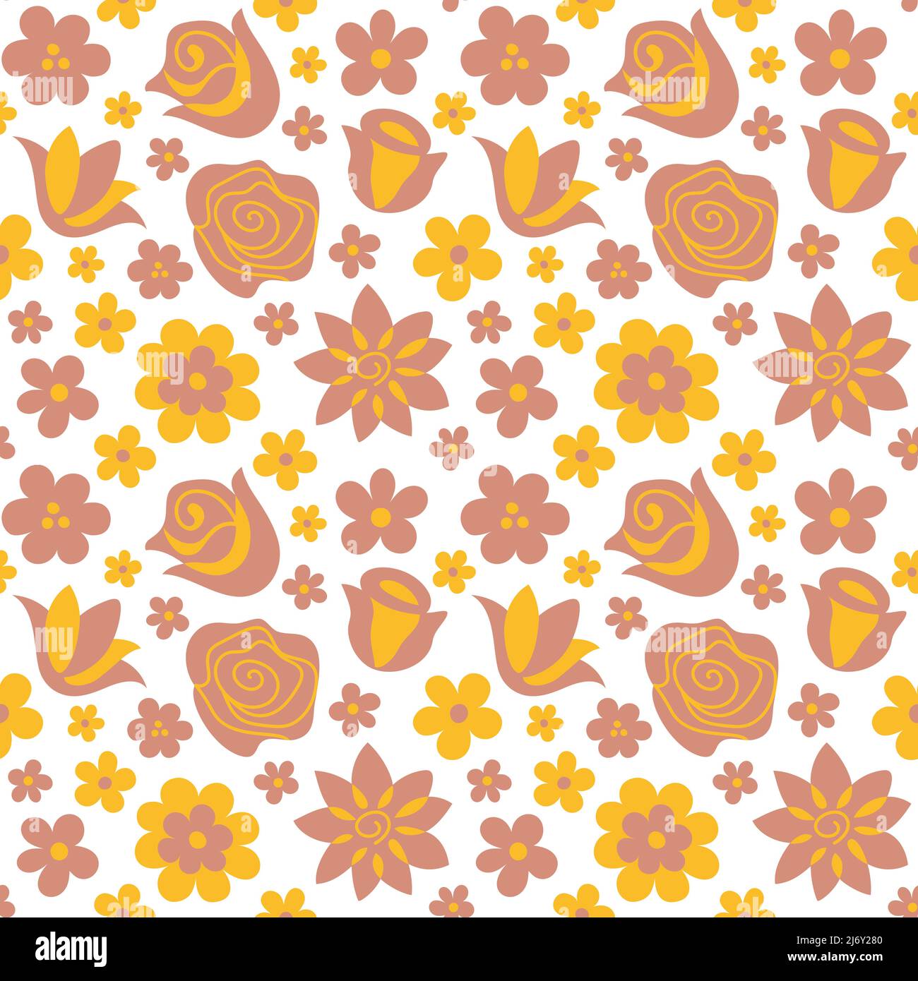 Seamless pattern a rose flower in a modern style Stock Vector Image ...