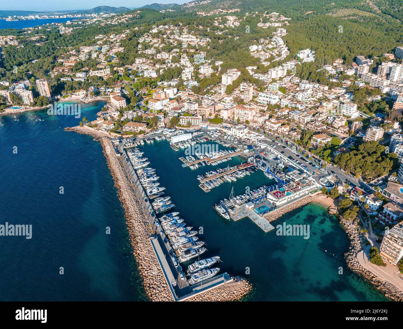 Aerial view of the capital of Mallorca Palma de Mallorca in Spain