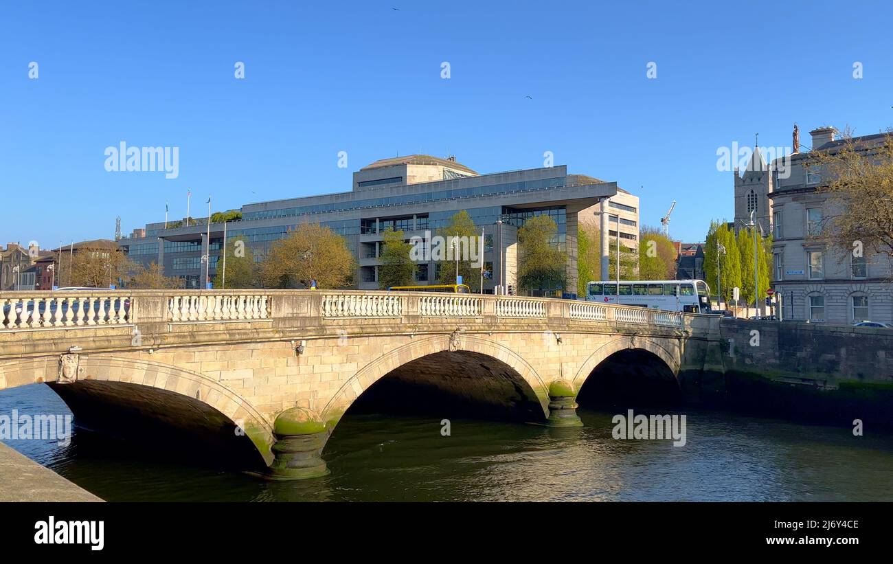 The bridges over River Liffey in Dublin - DUBLIN, IRELAND - APRIL 20 ...