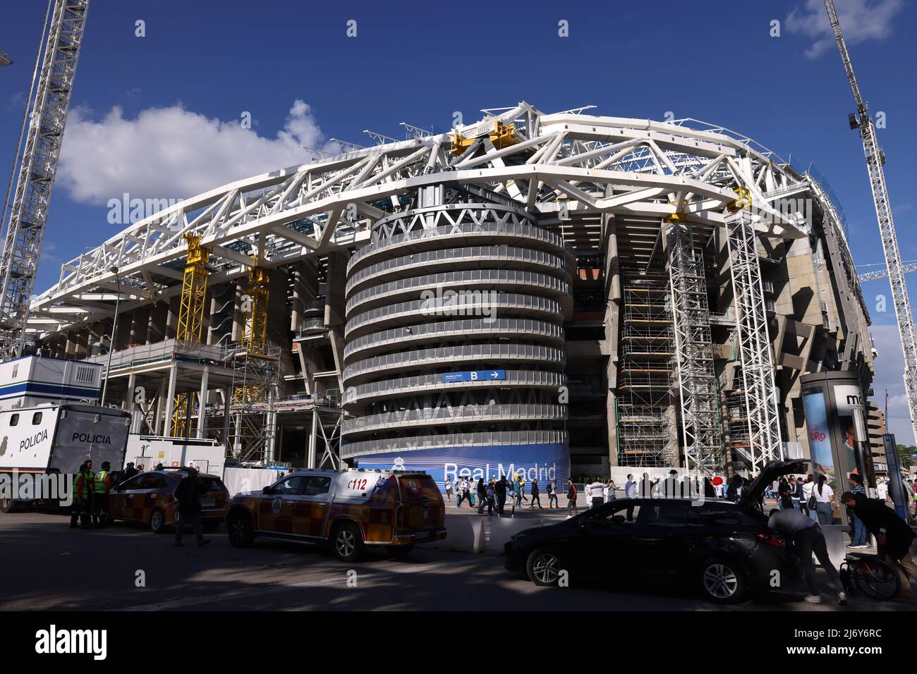 Madrid, Spain. 4th May, 2022. A general view outside the stadium prior to the UEFA Champions League match at the Bernabeu, Madrid. Picture credit should read: Jonathan Moscrop/Sportimage Credit: Sportimage/Alamy Live News Stock Photo