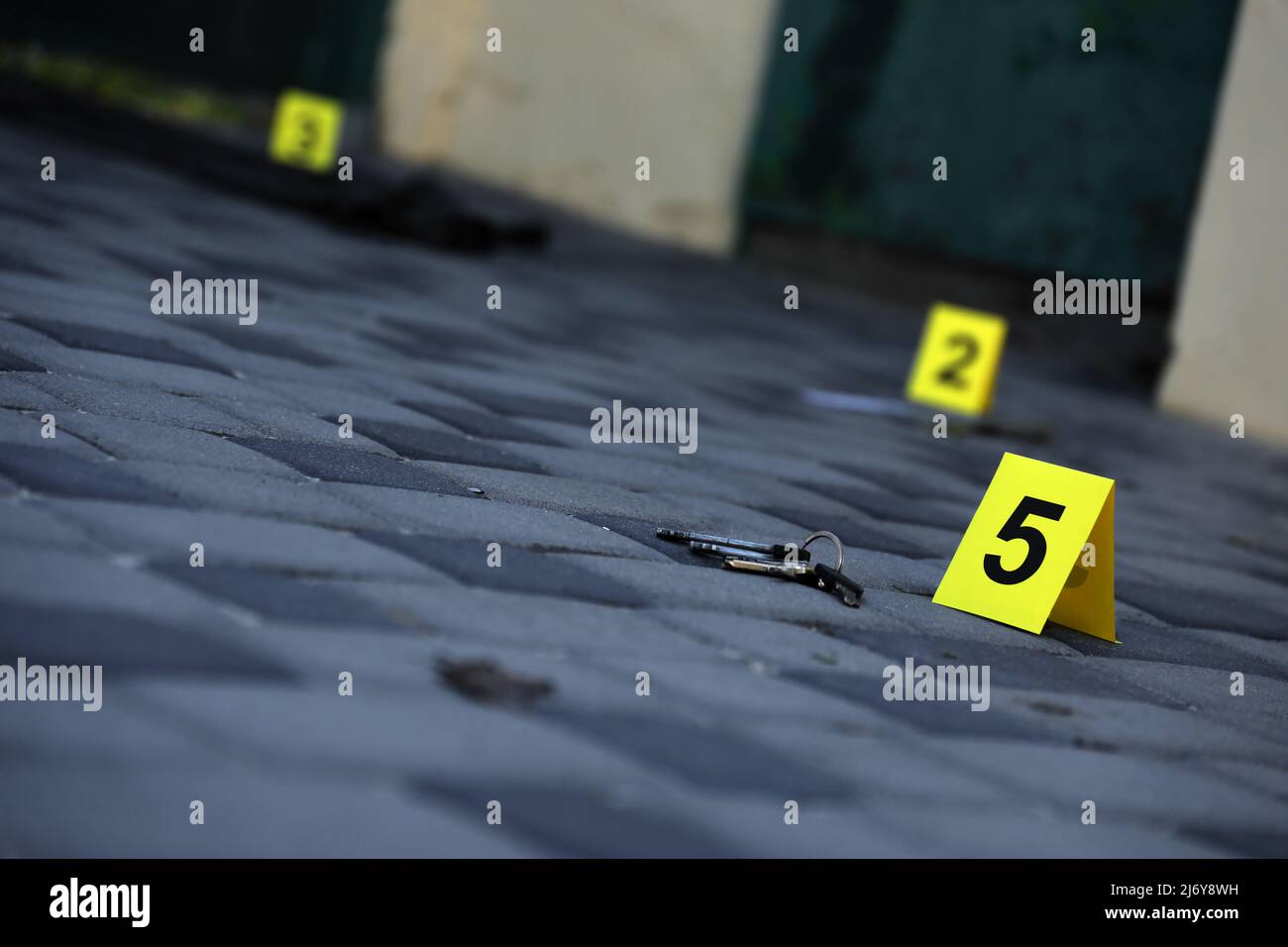 Evidence number placards hi-res stock photography and images - Alamy