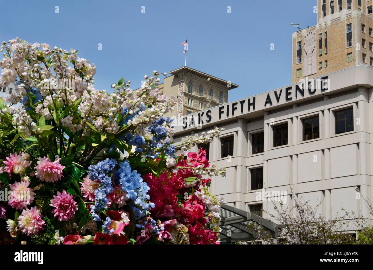 A Saks Fifth Avenue luxury goods store in Union Square, San Francisco