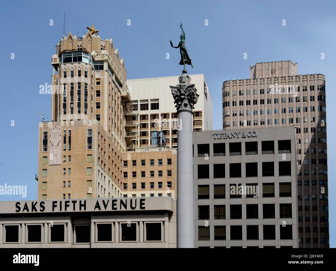 A Saks Fifth Avenue luxury goods store in Union Square, San Francisco