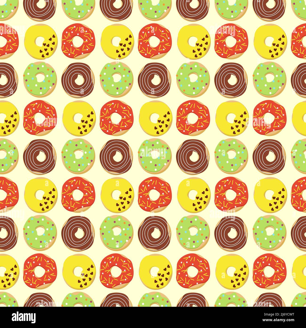 Pattern with colorful donuts. Vector illustration Stock Vector Image ...