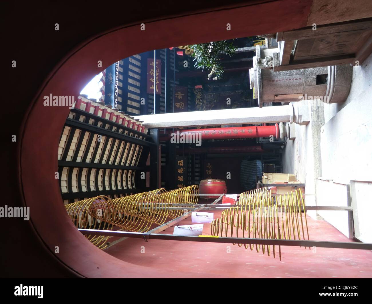 Close up shot of incense offerings in temple at Macau Stock Photo - Alamy
