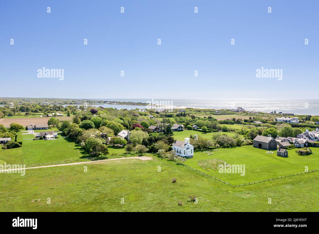 Aerial view of houses on beach lane, wainscott, ny Stock Photo Alamy