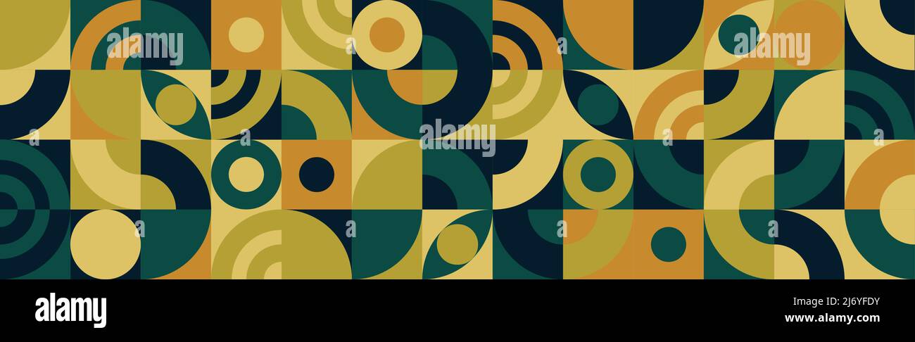 Geometric poster template retro Bauhaus style with abstract geometry ...