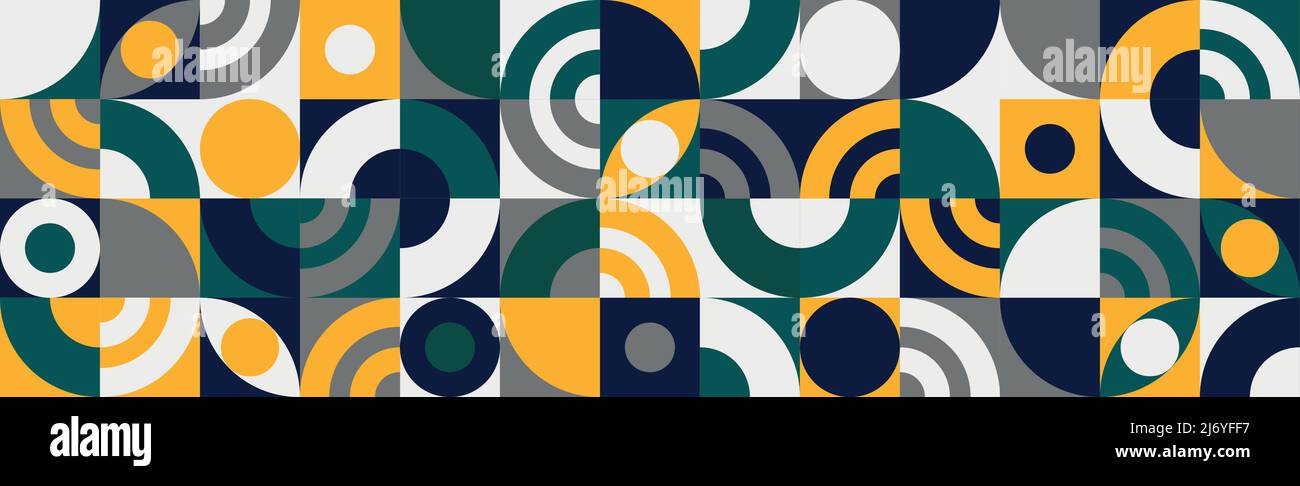 Geometric poster template retro Bauhaus style with abstract geometry ...