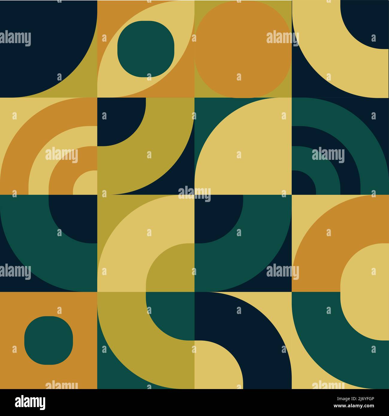 Geometric poster template retro Bauhaus style with abstract geometry ...