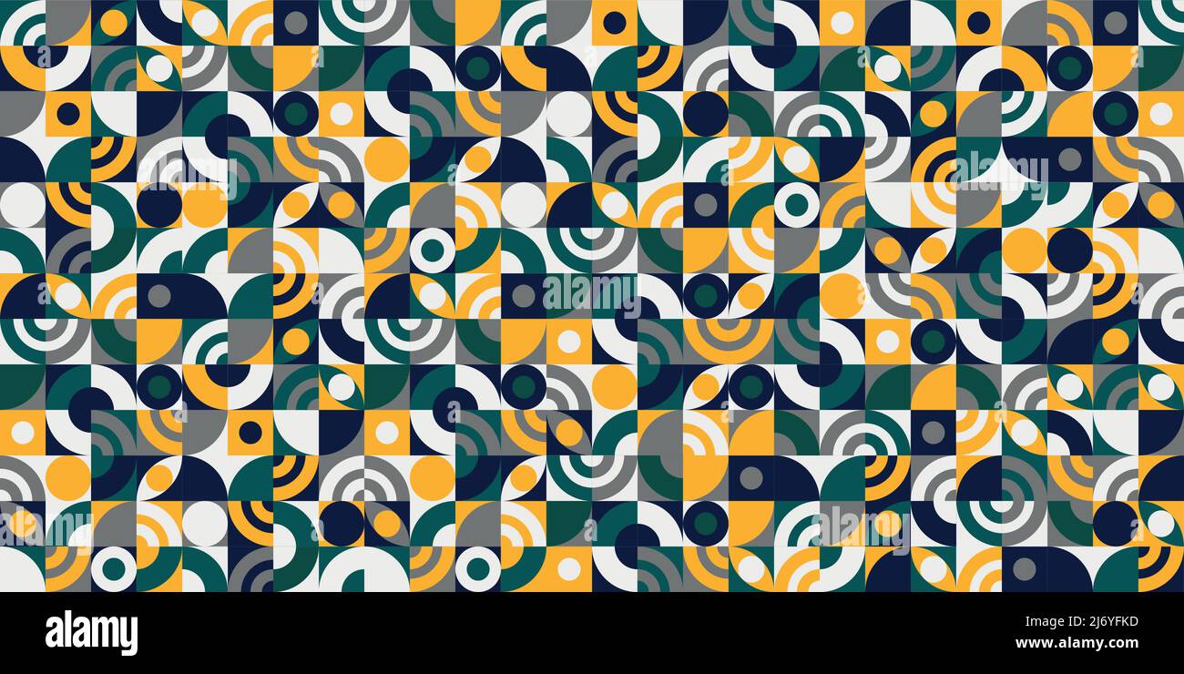 Geometric poster template retro Bauhaus style with abstract geometry ...