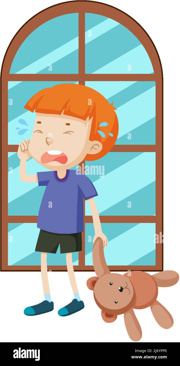Boy crying simple cartoon character illustration Stock Vector Image & Art -  Alamy