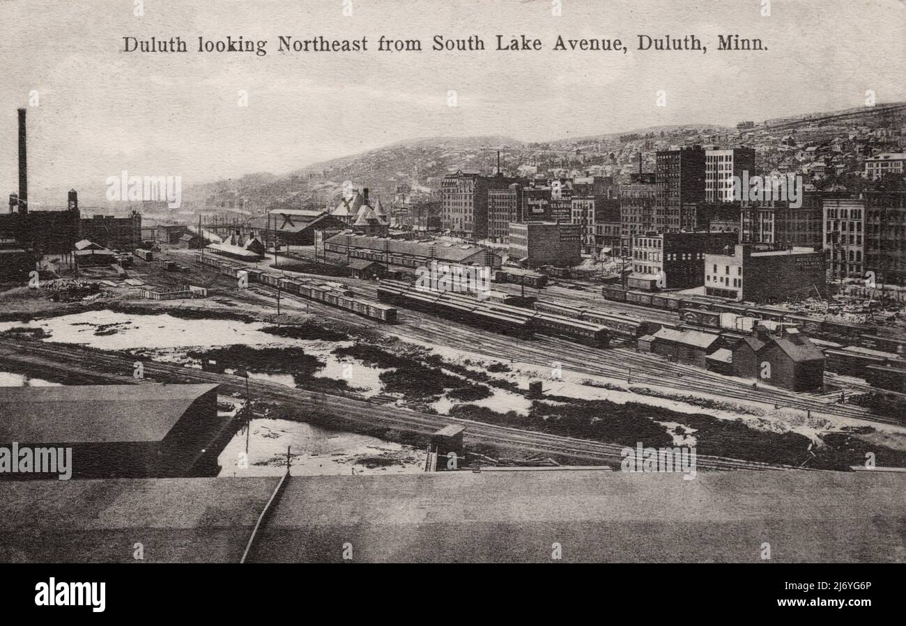 Duluth Minnesota, from South Lake Avenue, c1907 postcard. unknown photographer Stock Photo