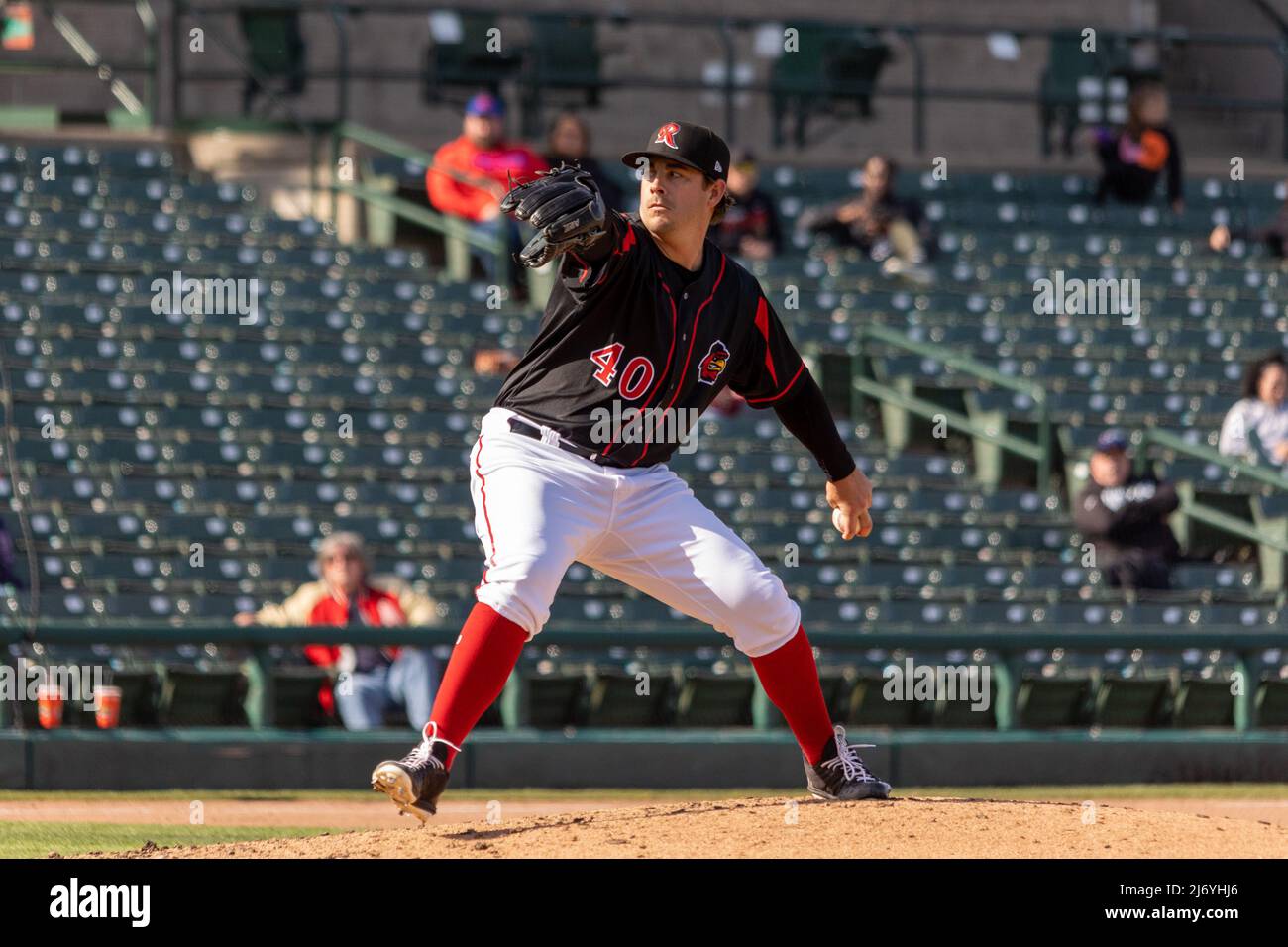 April 30, 2022 Rochester Red Wings pitcher Ben Braymer (40) throws a