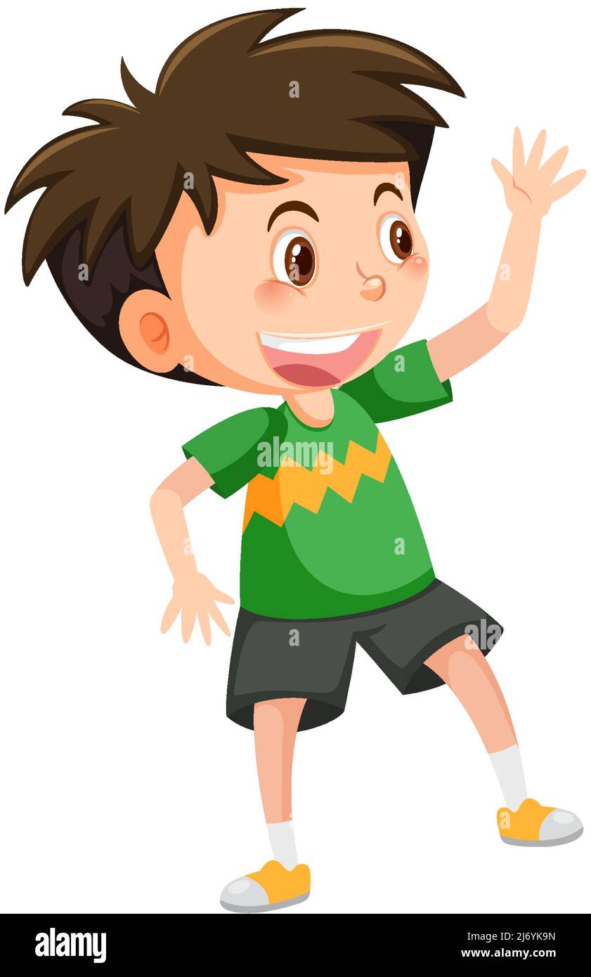 Happy boy cartoon character illustration Stock Vector Image & Art - Alamy