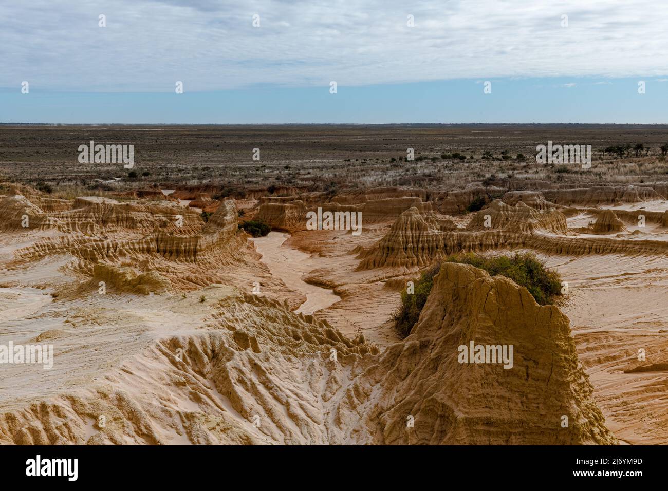 Moonlike landscape of Mungo Lake, New South Wales Stock Photo