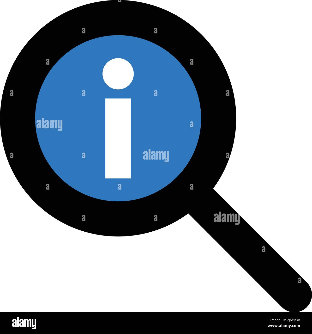 Magnifying glass and information icon. Editable vector. Stock Vector