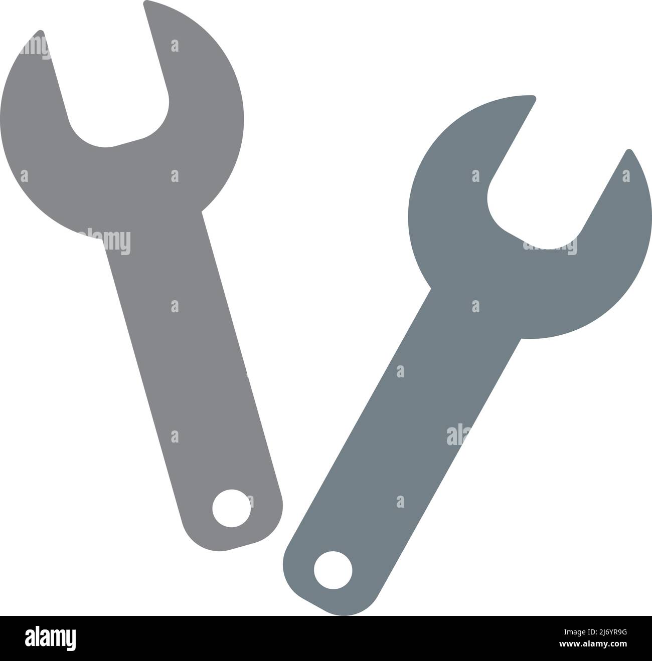 Two wrench icon. Wrench icon set. Editable vector Stock Vector Image