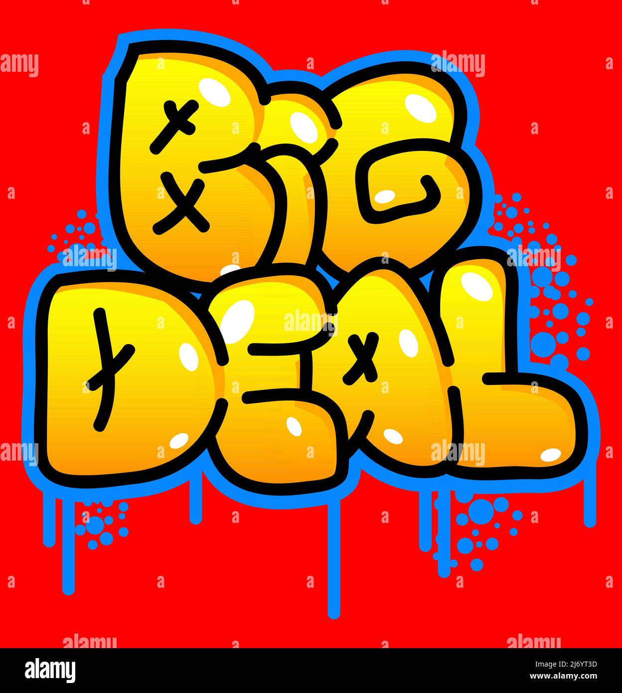 Big Deal. Graffiti tag. Abstract modern street art decoration performed