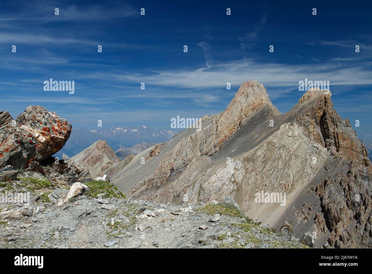 High mountain landscape in the french alps Stock Photo
