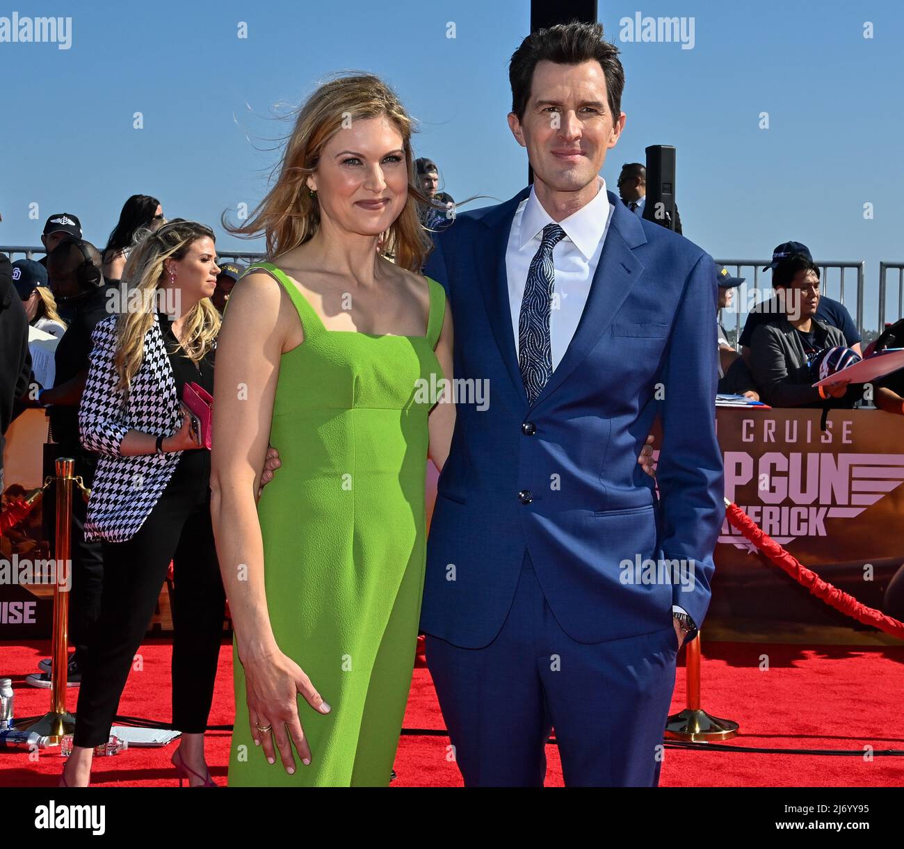 San Diego, United States. 05th May, 2022. Director Joseph Kosinski (R) and Kristin Kosinski attend the premiere of the motion picture drama 'Top Gun: Maverick' at the USS Midway in San Diego, California on Wednesday, May 4, 2022. Photo by Jim Ruymen/UPI Credit: UPI/Alamy Live News Stock Photo