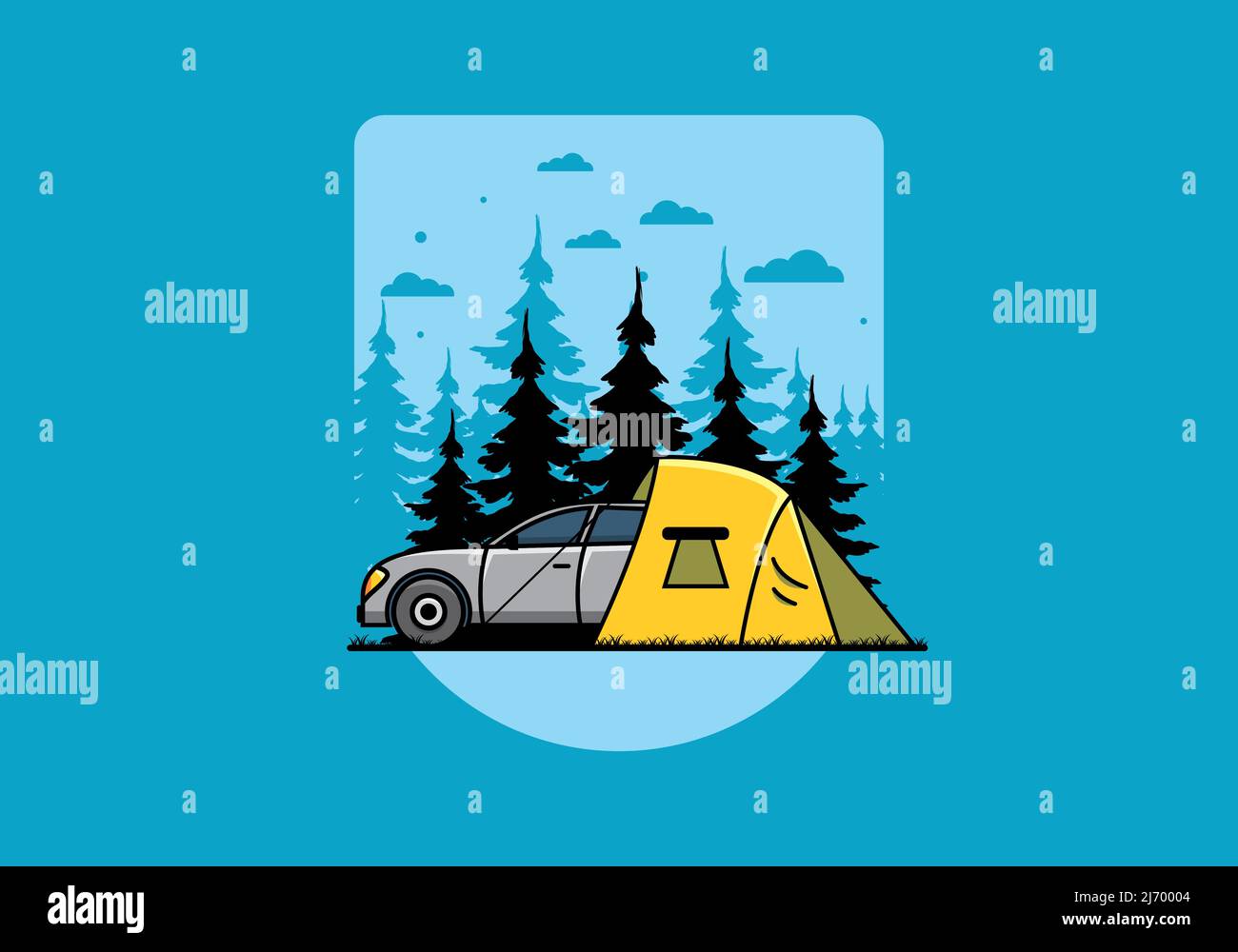 Night camping with car illustration design Stock Vector Image &amp; Art - Alamy