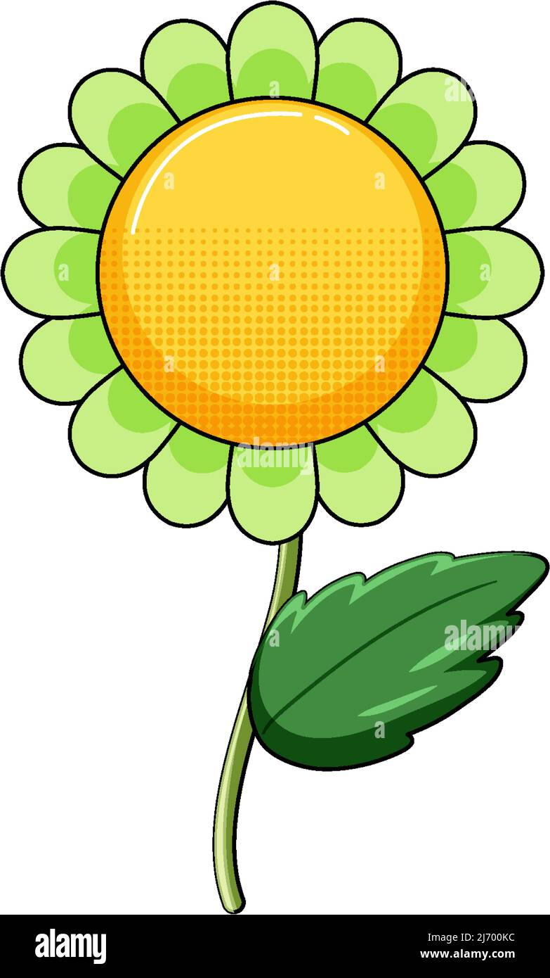Green flower with leaf illustration Stock Vector Image & Art - Alamy