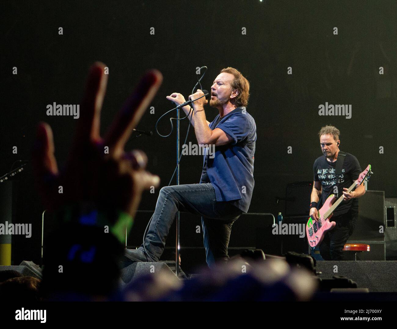 May 3, 2022, San Diego, California, USA: Eddie Vedder and Jeff Ament of