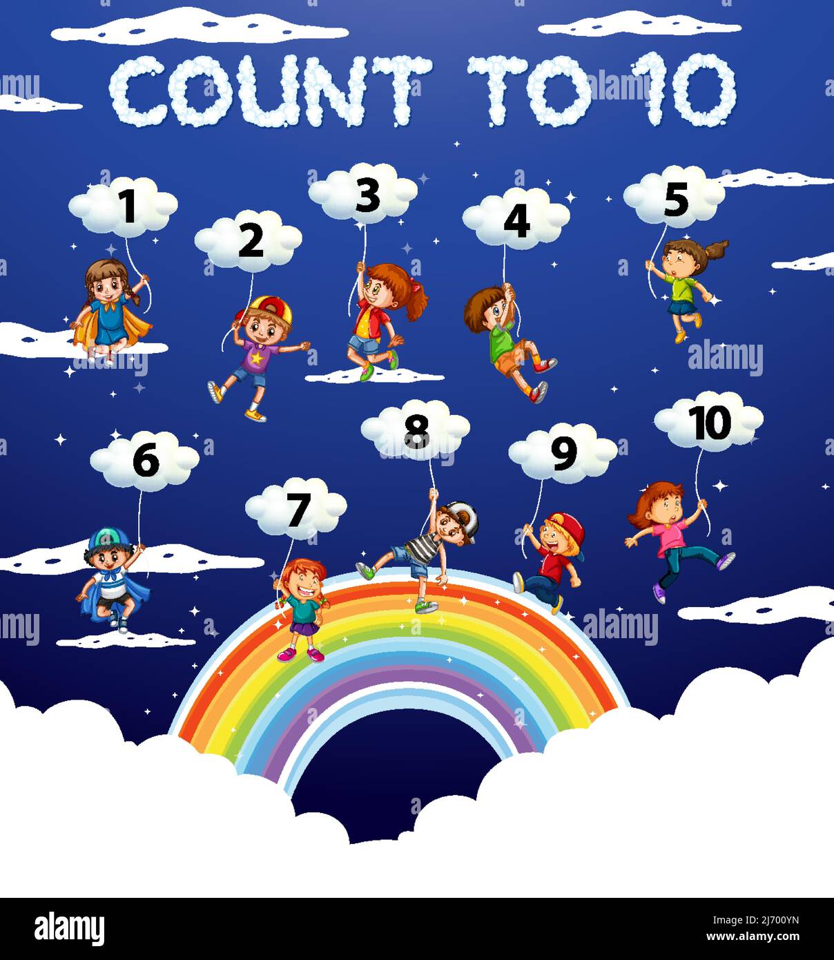 Counting numbers 1 to 10 for kids illustration Stock Vector Image & Art -  Alamy