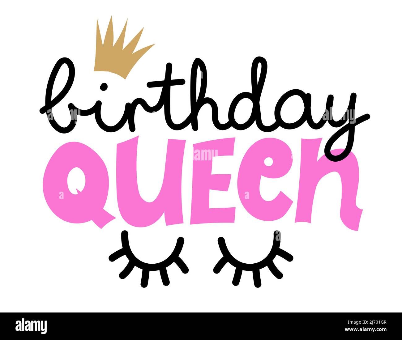 Birthday Queen lable, gift tag, text. Princess Queen. Toppers for