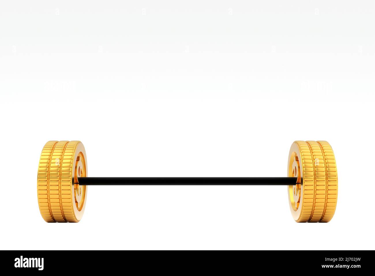 Barbell made from coins, business and financial concept, 3d illustration render Stock Photo Alamy
