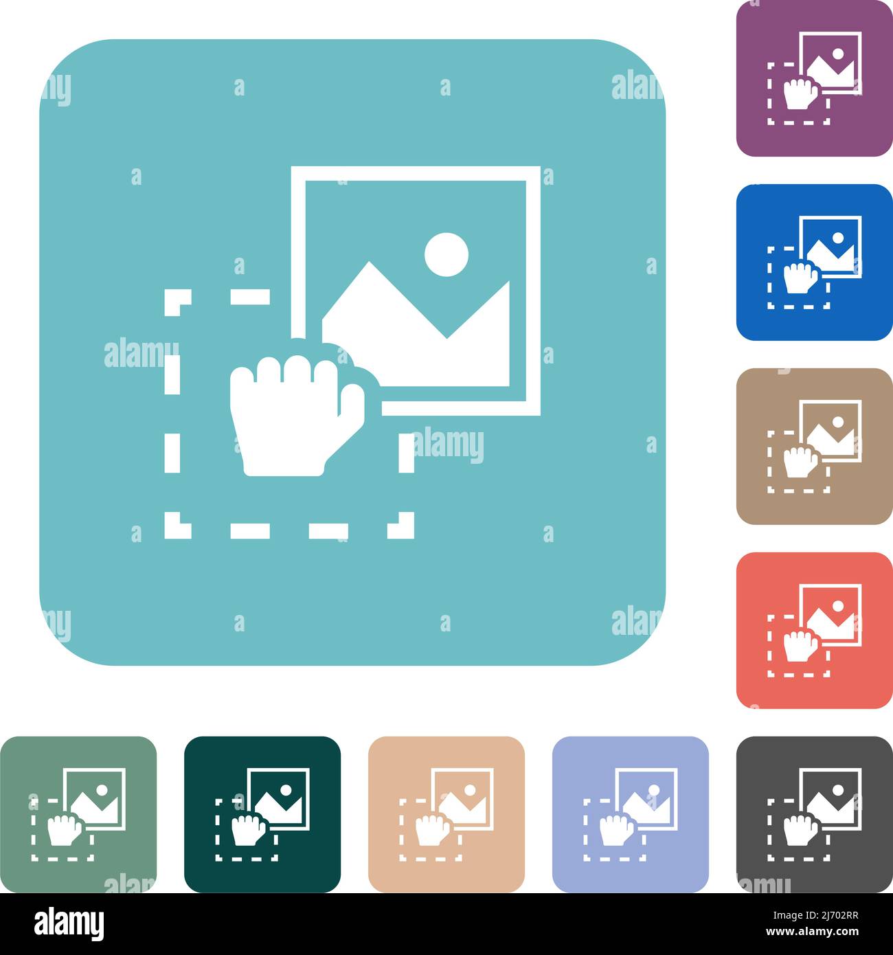 Grab image to upload white flat icons on color rounded square ...