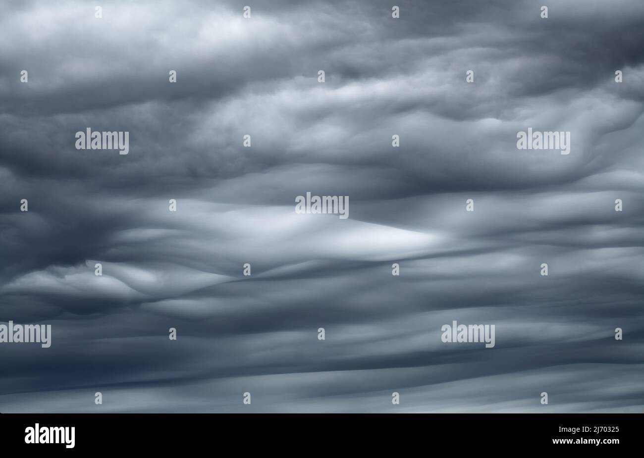 Sky with type of cloud formation called Asperitas, formerly known as Undulatus asperatus Stock Photo