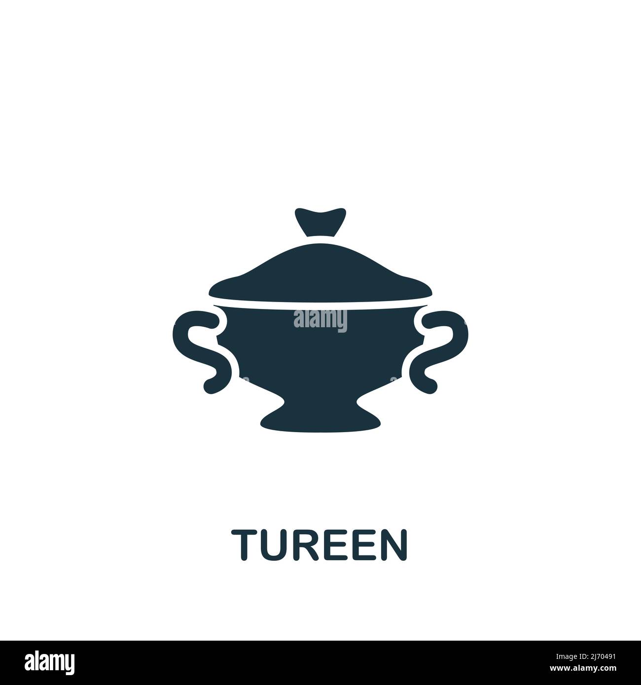 Tureen icon. Simple line element cooking symbol for templates, web