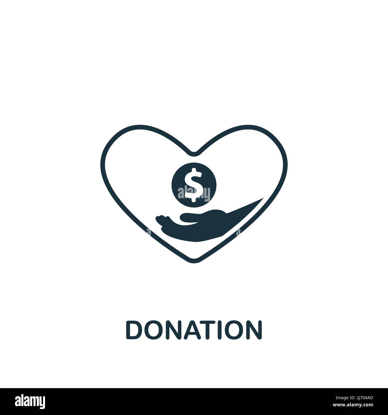 Donation icon. Monochrome simple Crowdfunding icon for templates, web design and infographics Stock Vector